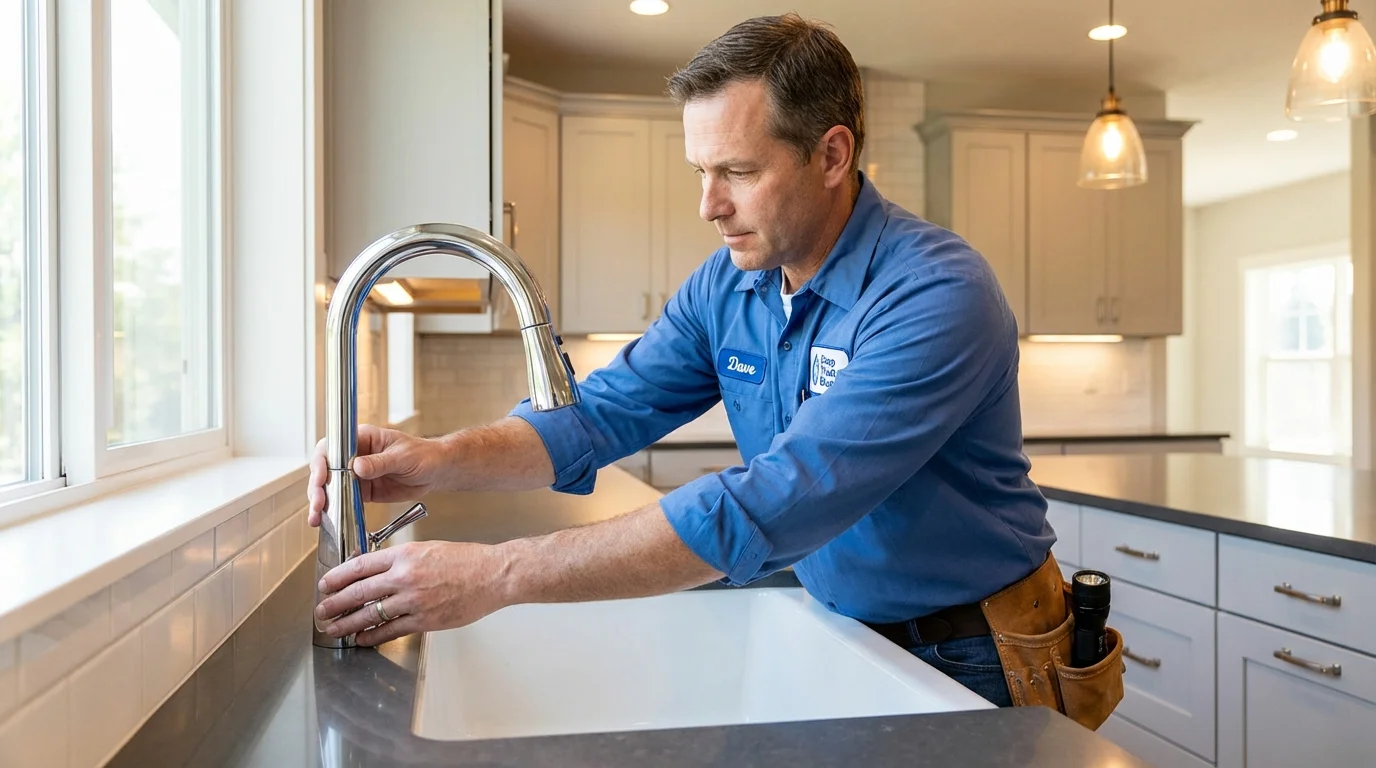 Kitchen faucet installation by Johns Plumbing LLC in Harwich